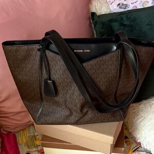 Michael Kors Signature Brown and Black Tote